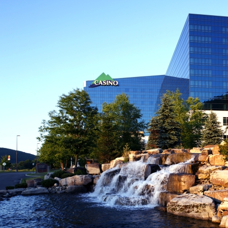Casino with waterfall