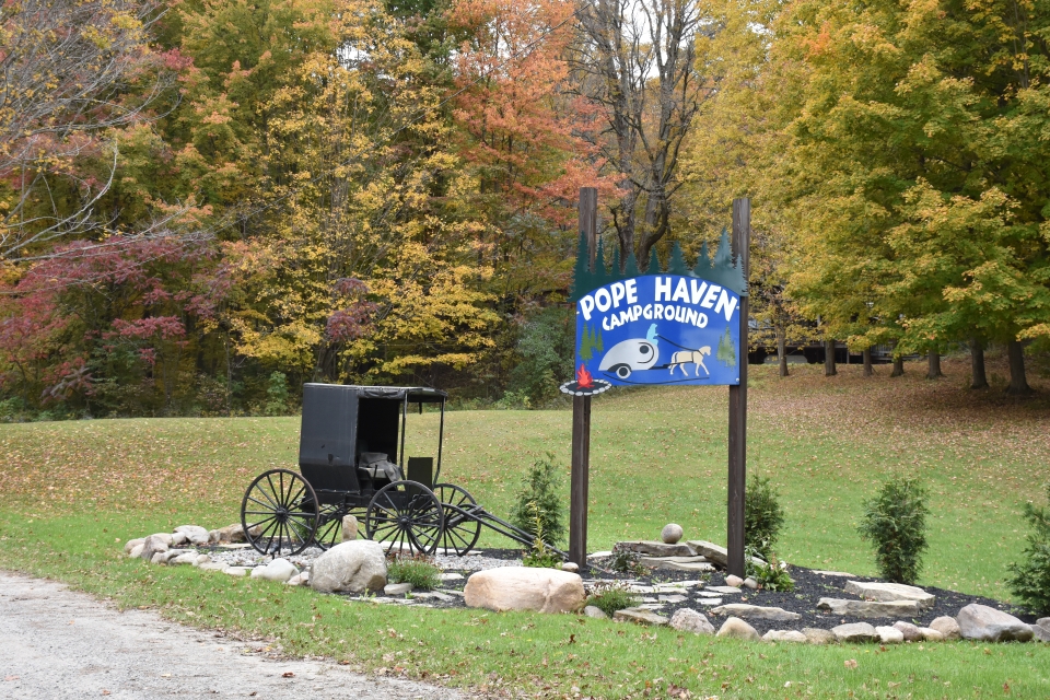 Entrance sign at Pope Haven Campground