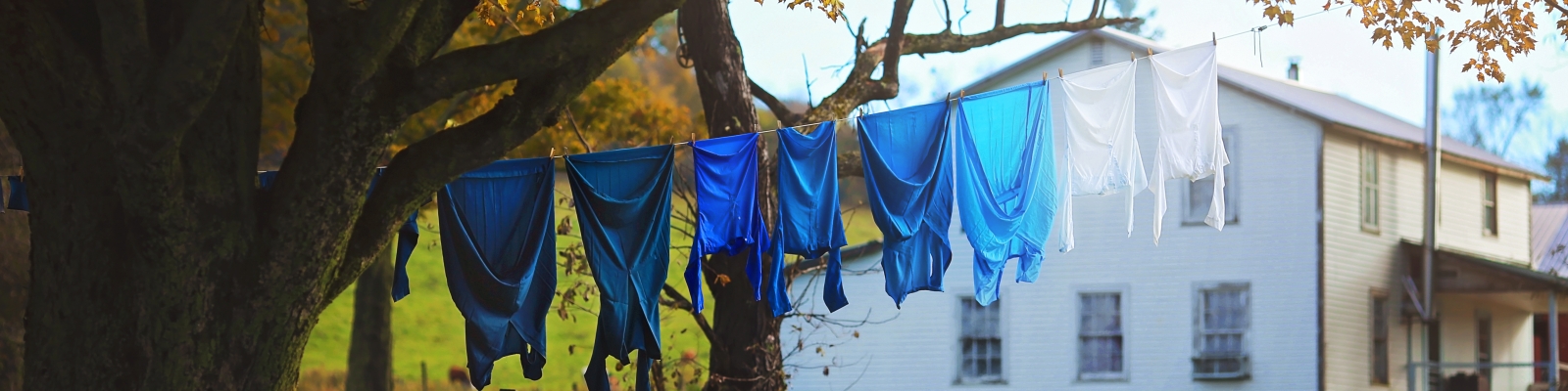 Laundry hanging along NY's Amish Trail