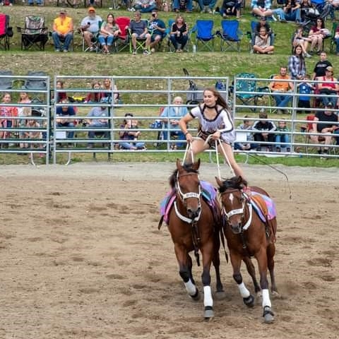 Trick rider at a past rodeo in Cattaraugus, NY