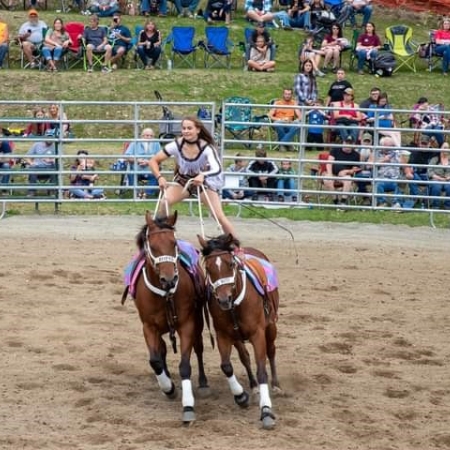 Trick rider at a past rodeo in Cattaraugus, NY