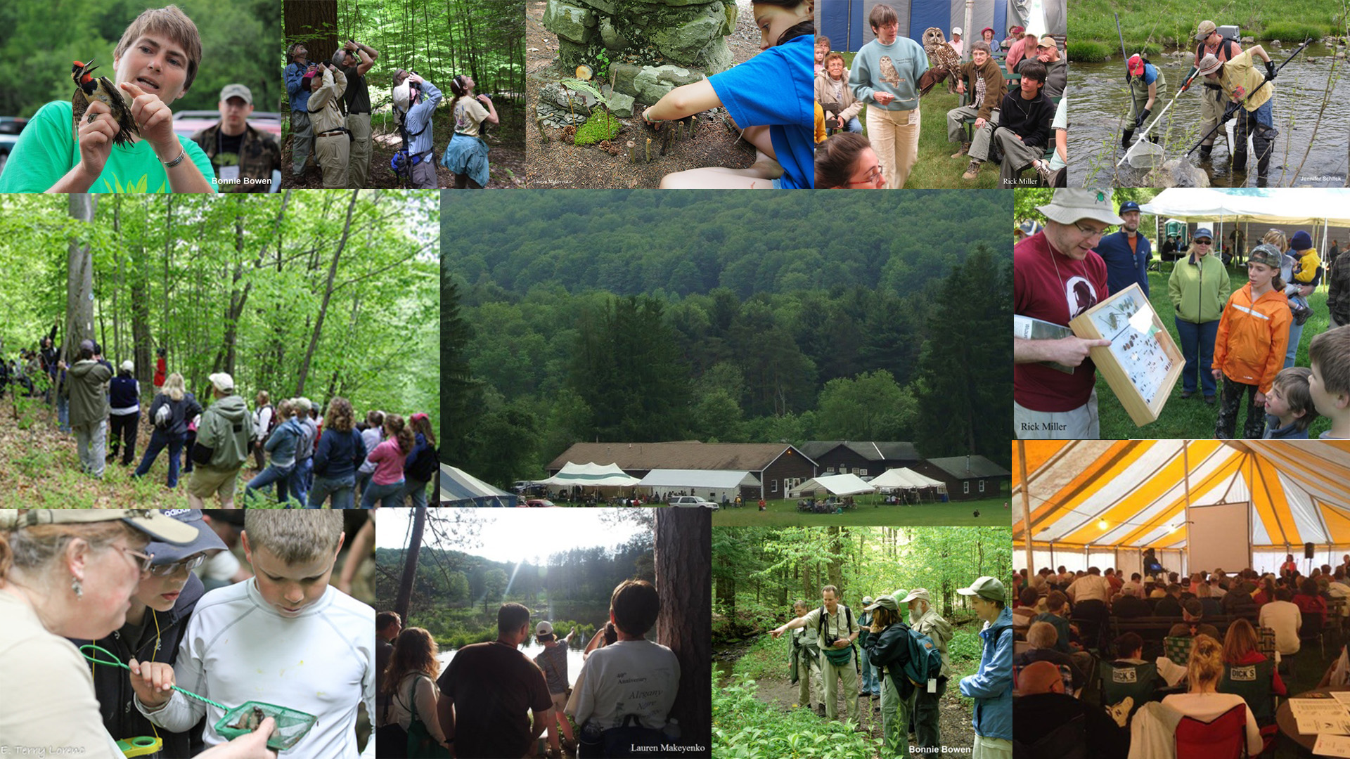 Collage of photos from the Allegany Nature Pilgrimage