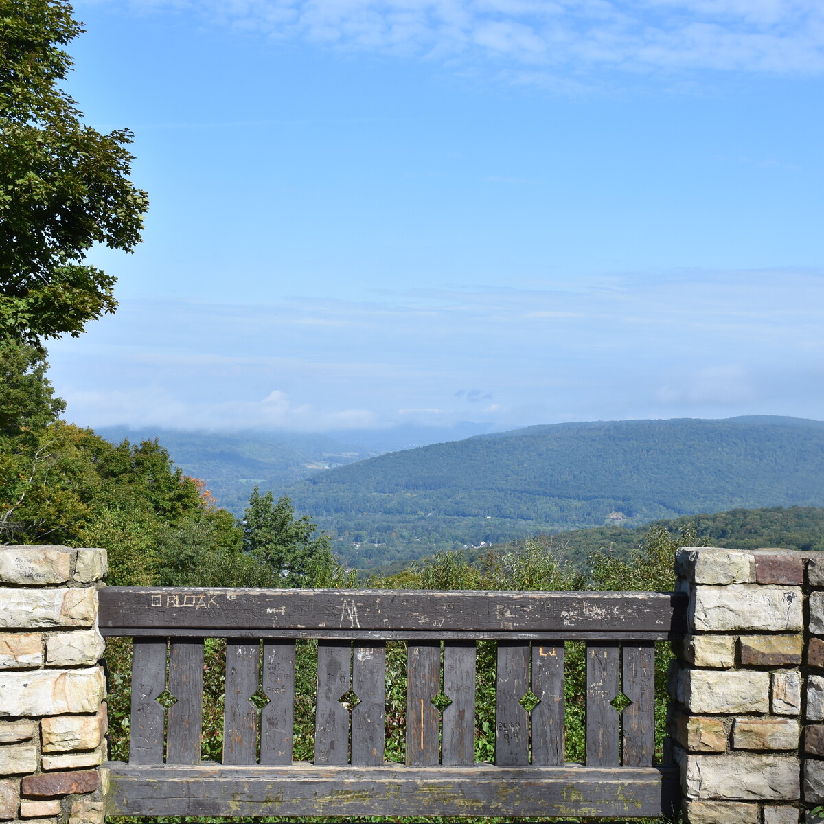 A view of part of Salamanca, NY from Stone Tower at Allegany State Park