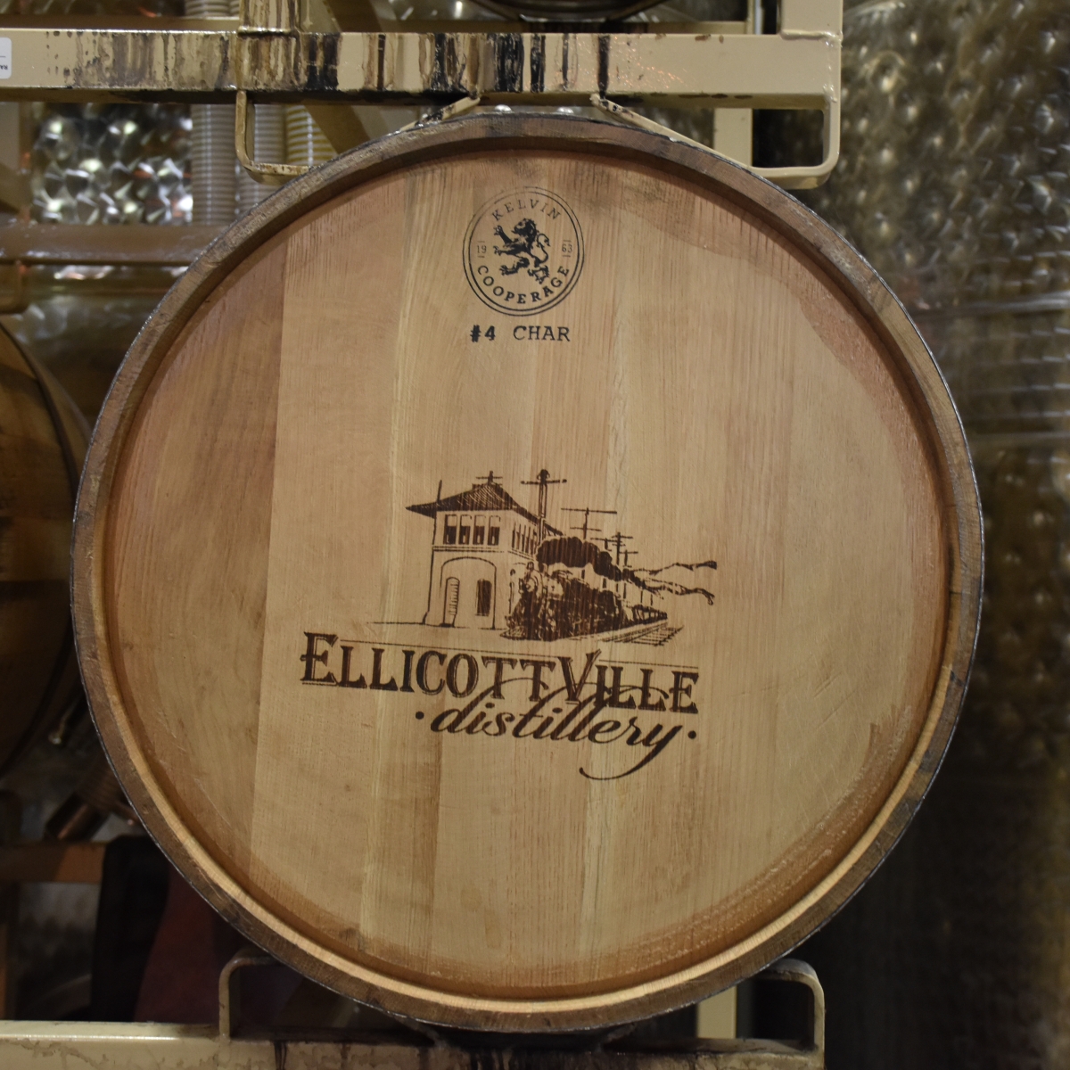 Barrel of liquor at the Ellicottville Distillery