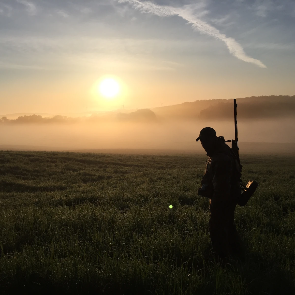 Hunter on a foggy morning
