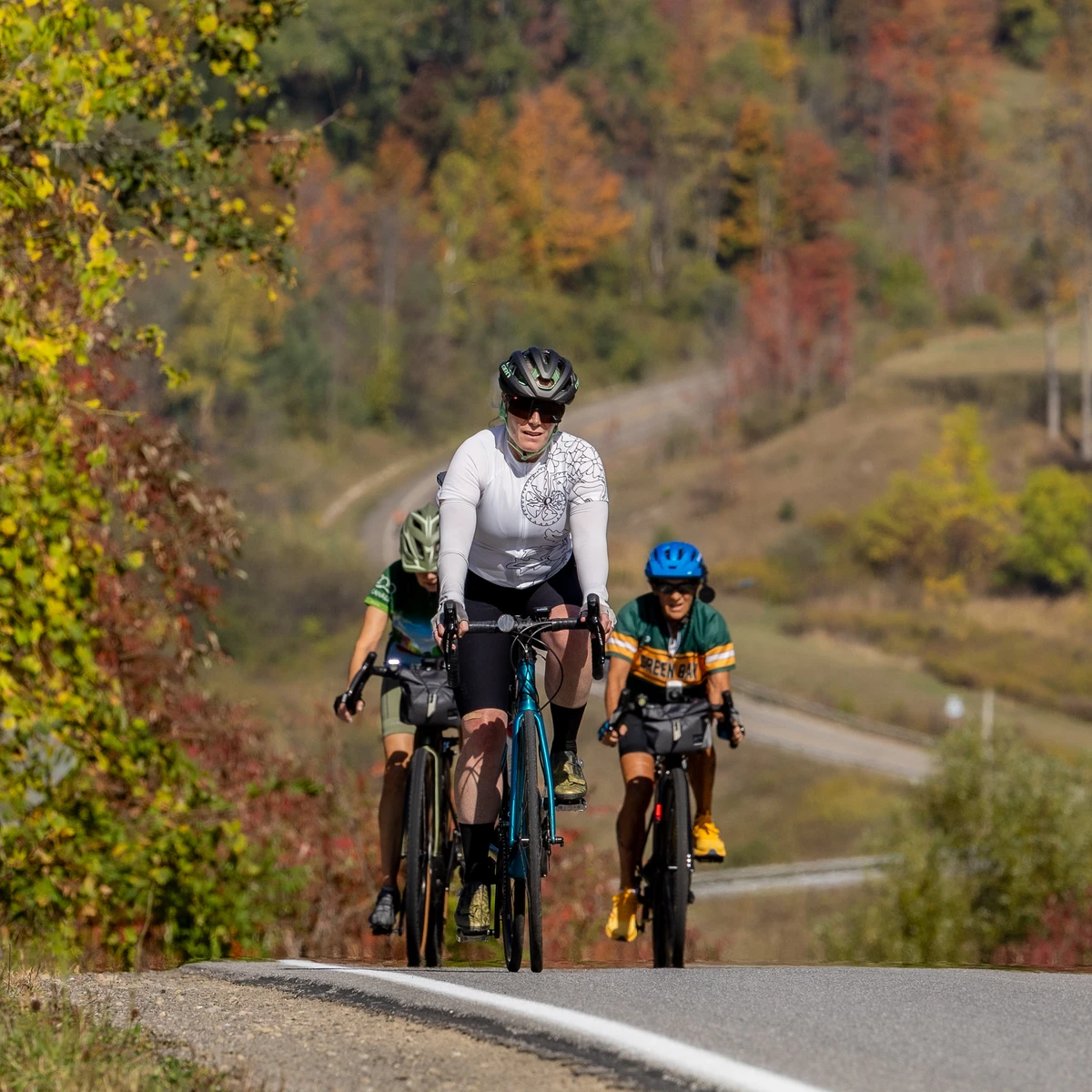 Cyclists on the EA2EVL Bike Trail