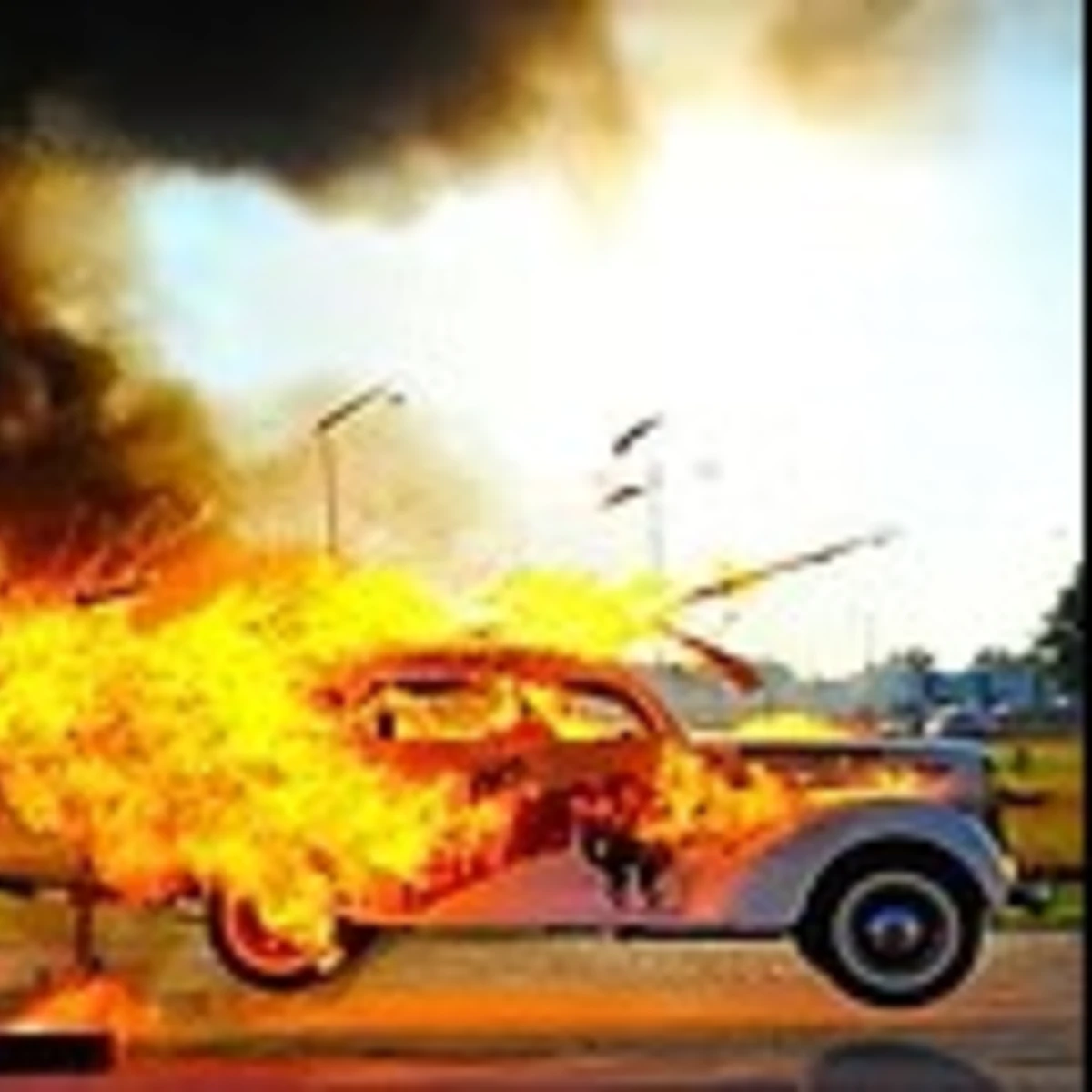car on fire