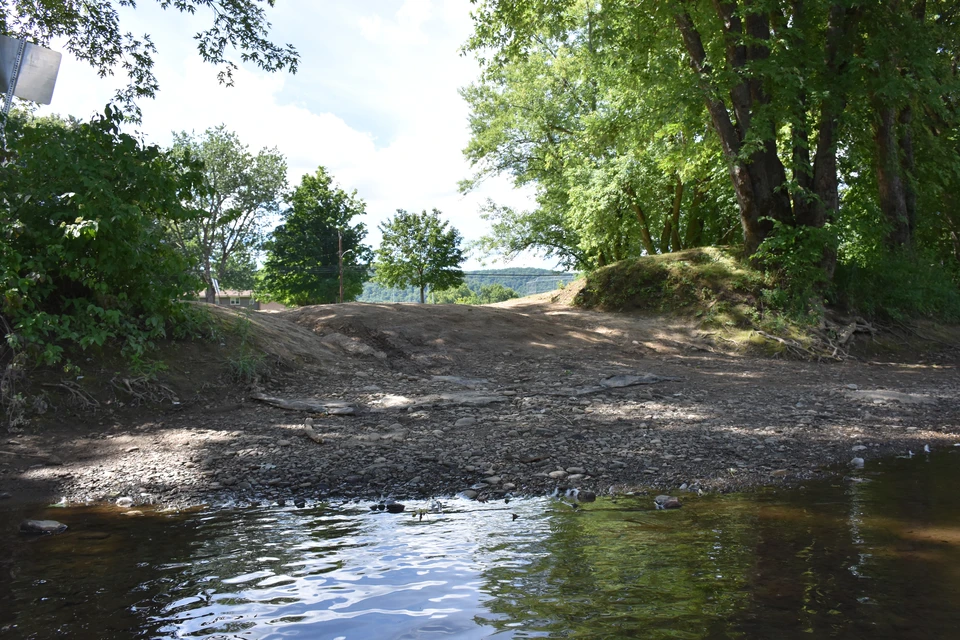 View from the water of the handlaunch area on Front Avenue in Salamanca