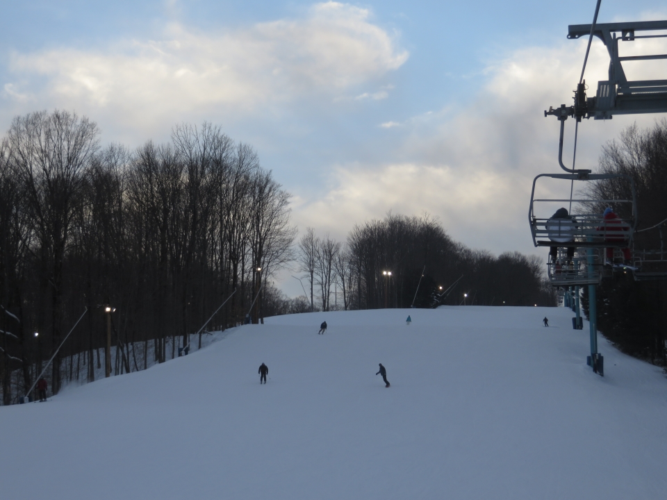 Skiers and Snowboarders at Holiday Valley 