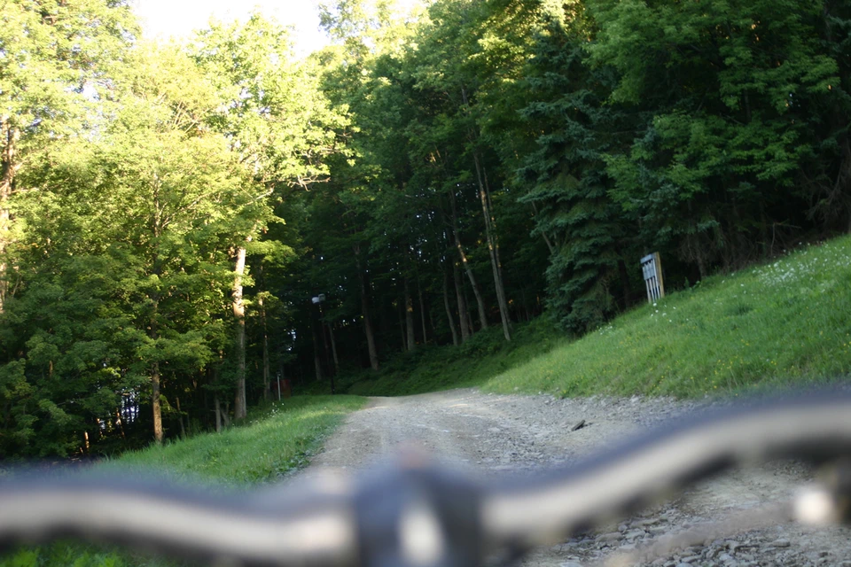 On MTB looking up HV trail