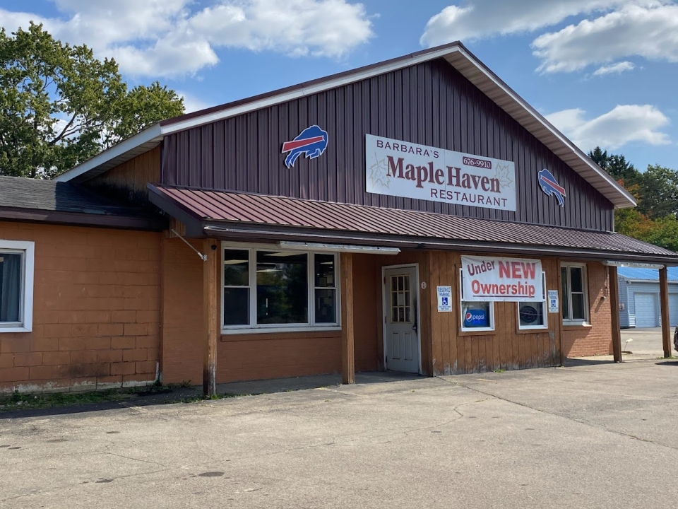 Outside Barbara's Maple Haven in Franklinville