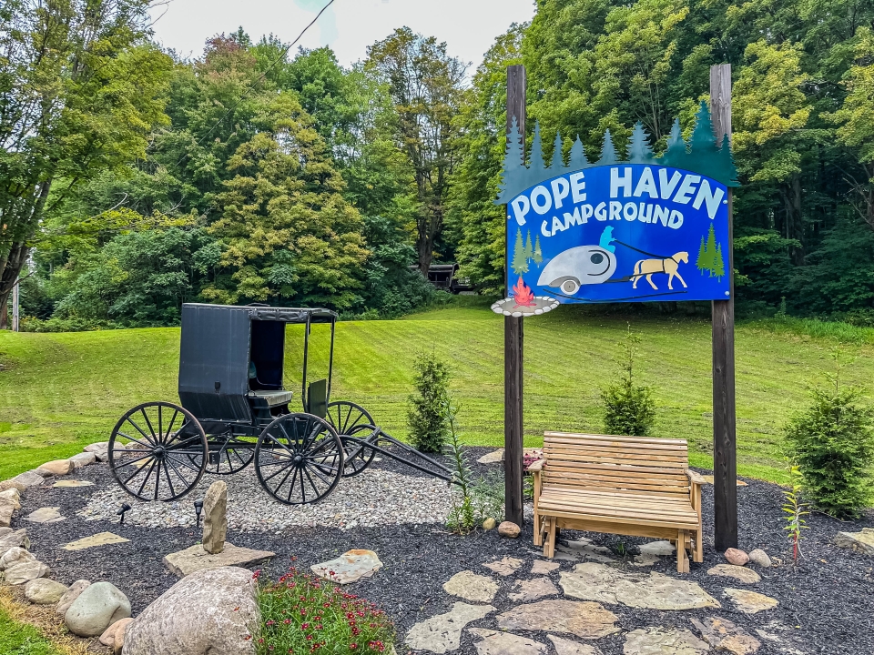 Pope Haven Welcome Sign