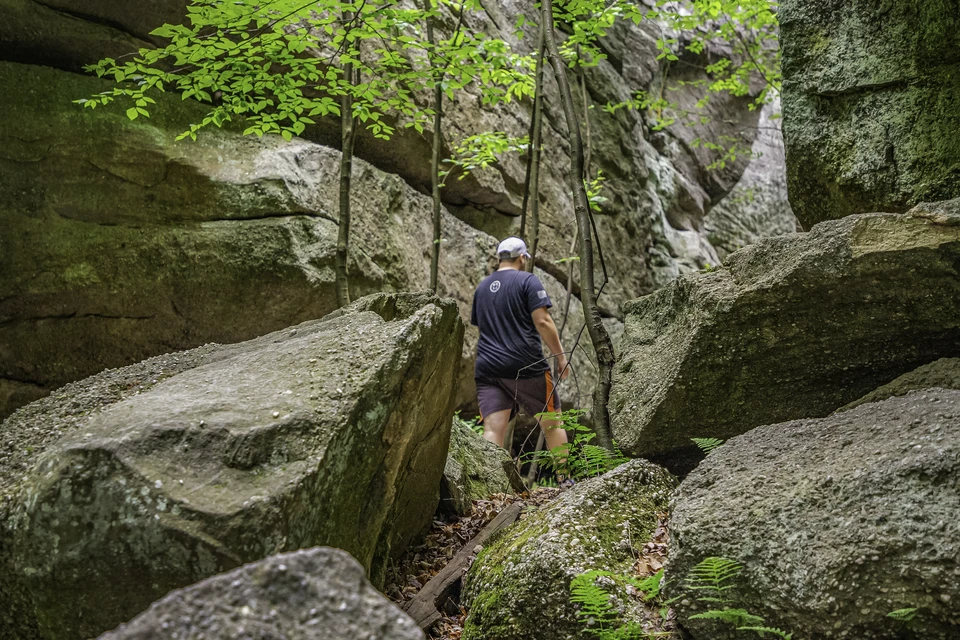 Hiker at Rock City Park