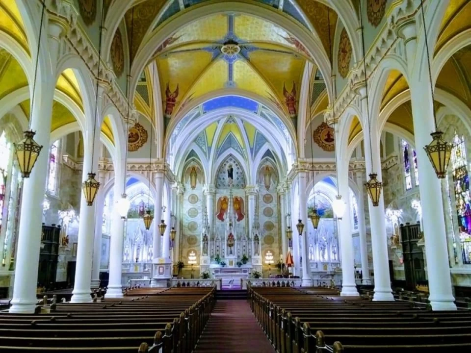 Inside view of Basilica of St. Mary of the Angels in Olean, NY