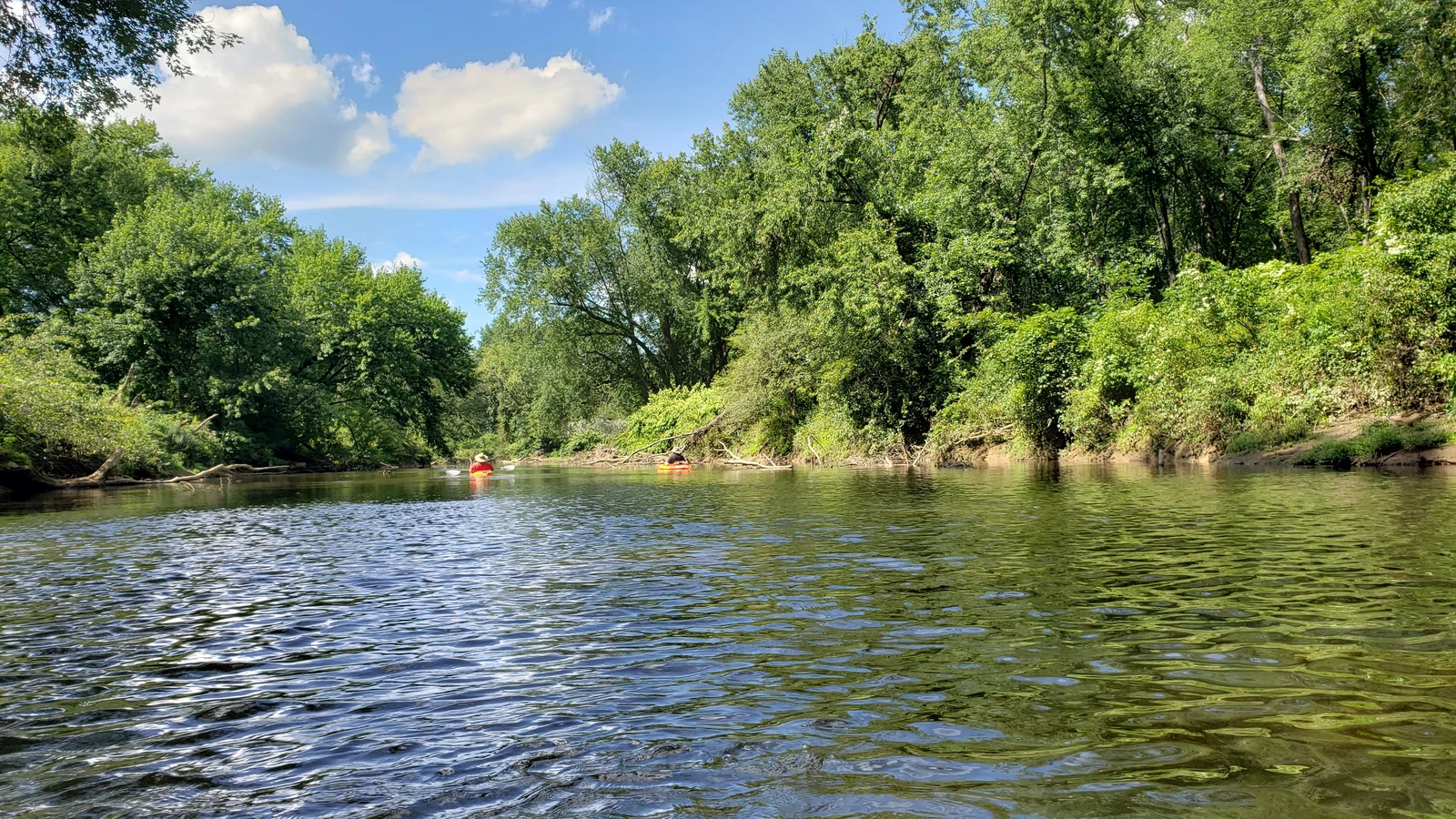 A photo of some kayakers on the Tunungwant Creek during the 2021 Tame the Tuna Regatta