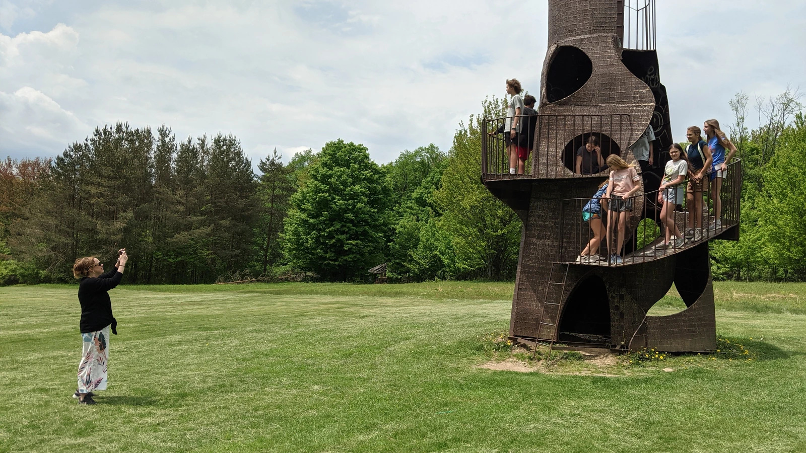 Visitors at Griffis Sculpture Park