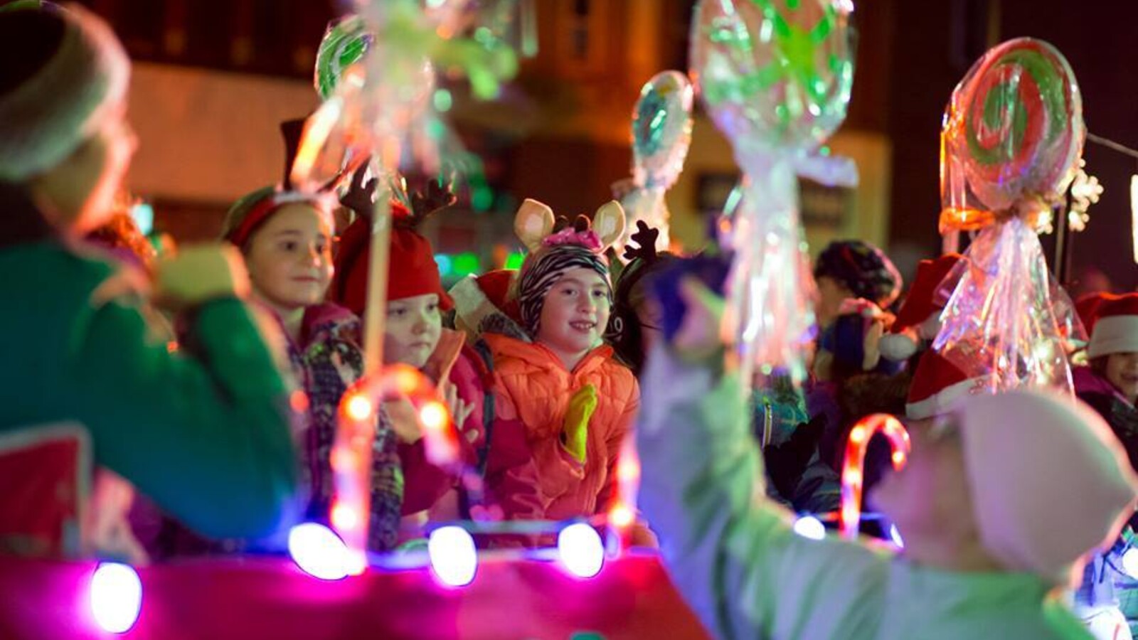 Kids in the Santa Claus Lane Parade