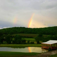 Lake Lane Camping photo with rainbow