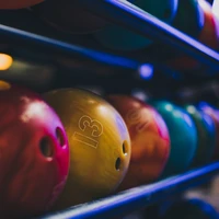 Bowling balls from bowling alley