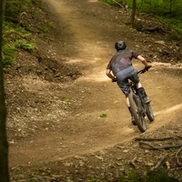 Mountain Biker on HoliMont's Trails