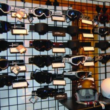 Goggles for sale at the Slopeside Ski Shop