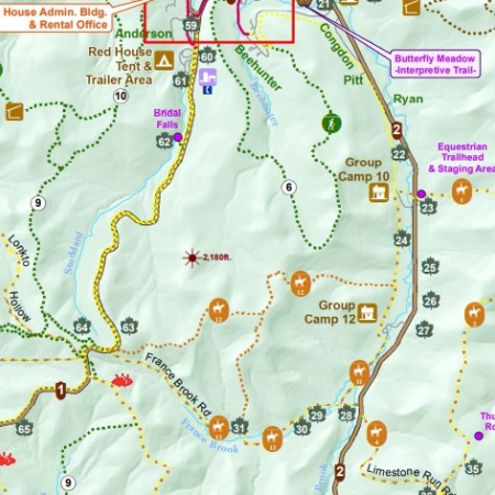 Section of map of Allegany State Park