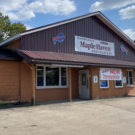 Outside Barbara's Maple Haven in Franklinville