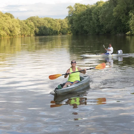 Kayakers on the Allegheny River at the Allegany launch