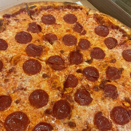 Cheese and Pepperoni Pizza at Renna's Pizza East