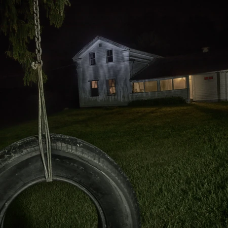 Hinsdale House at Night