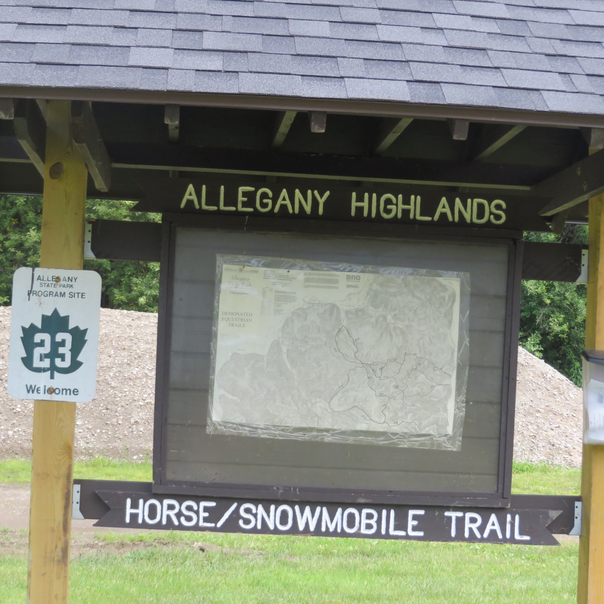 Horse trail kiosk at Allegany State Park