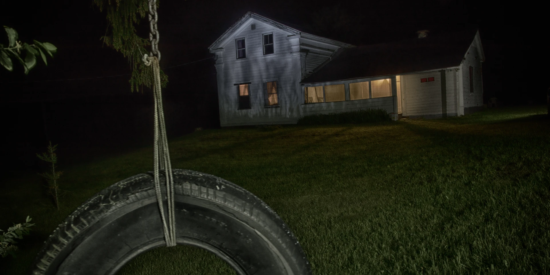 Hinsdale House at Night
