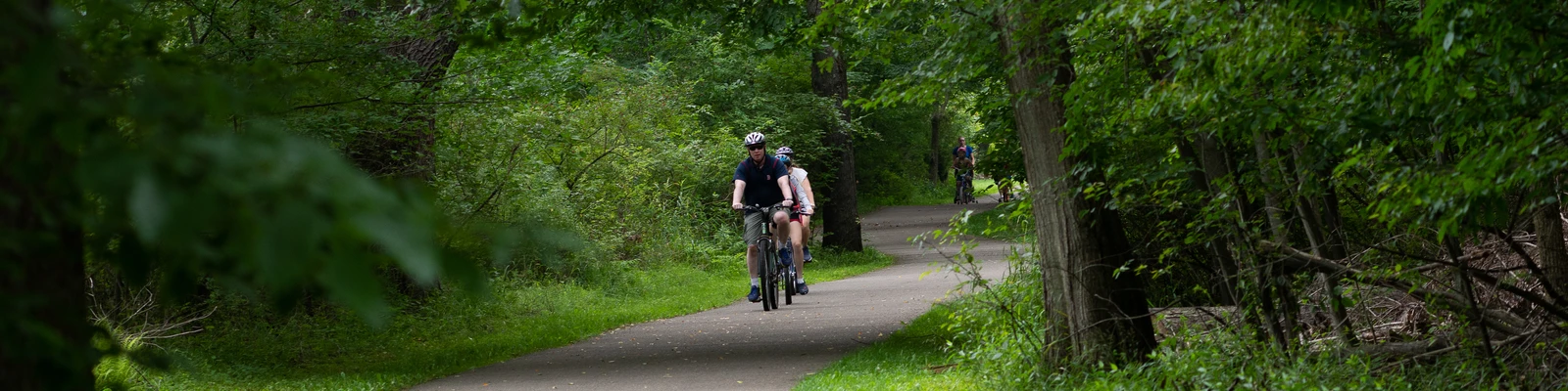 Biker along the Allegany River Valley Trail