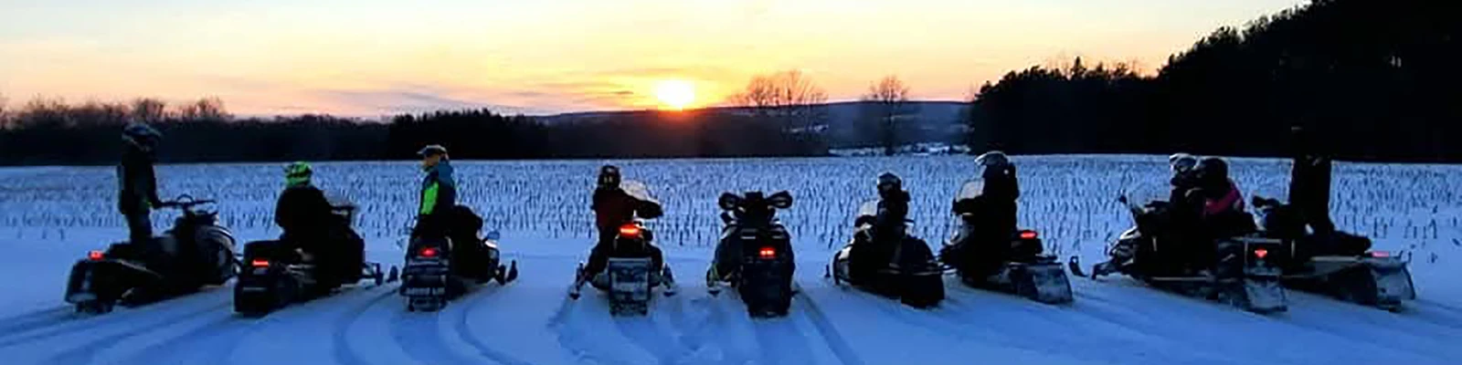 Group resting from their snowmobile ride in Cattaraugus County