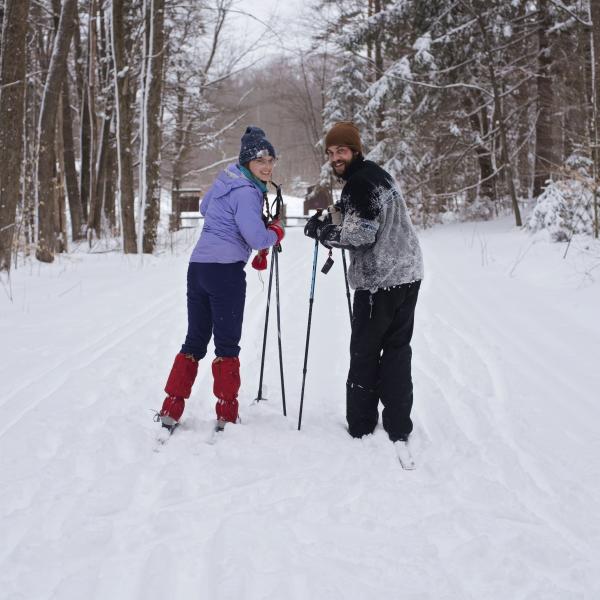Cross Country Skiiers on the Art Roscoe Trail in Allegany State Park