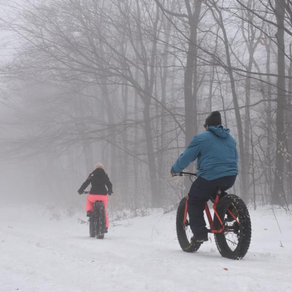 Fat Bikes along trail in Allegany State Park