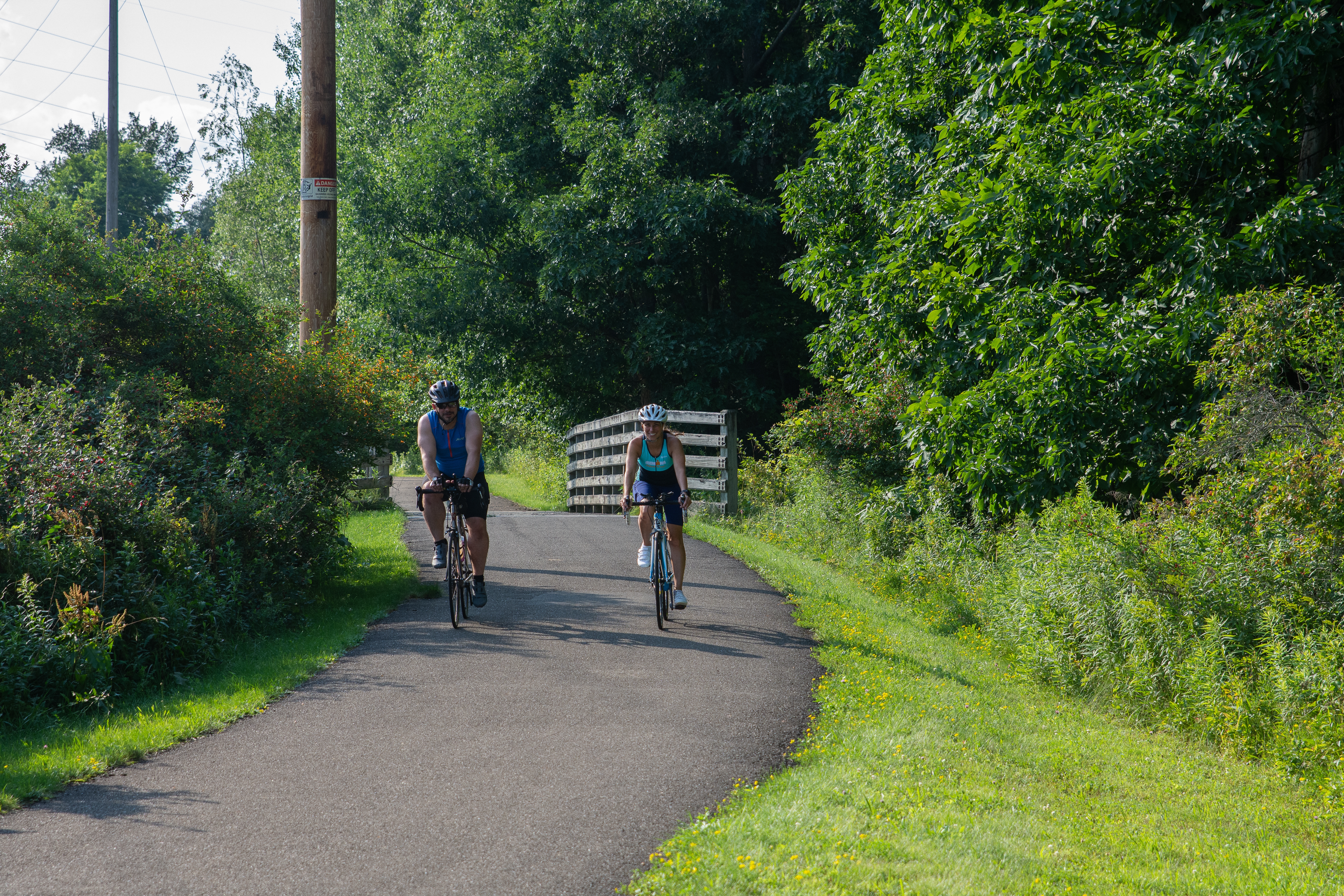 Bikers enjoying the Allegany River Valley Trail