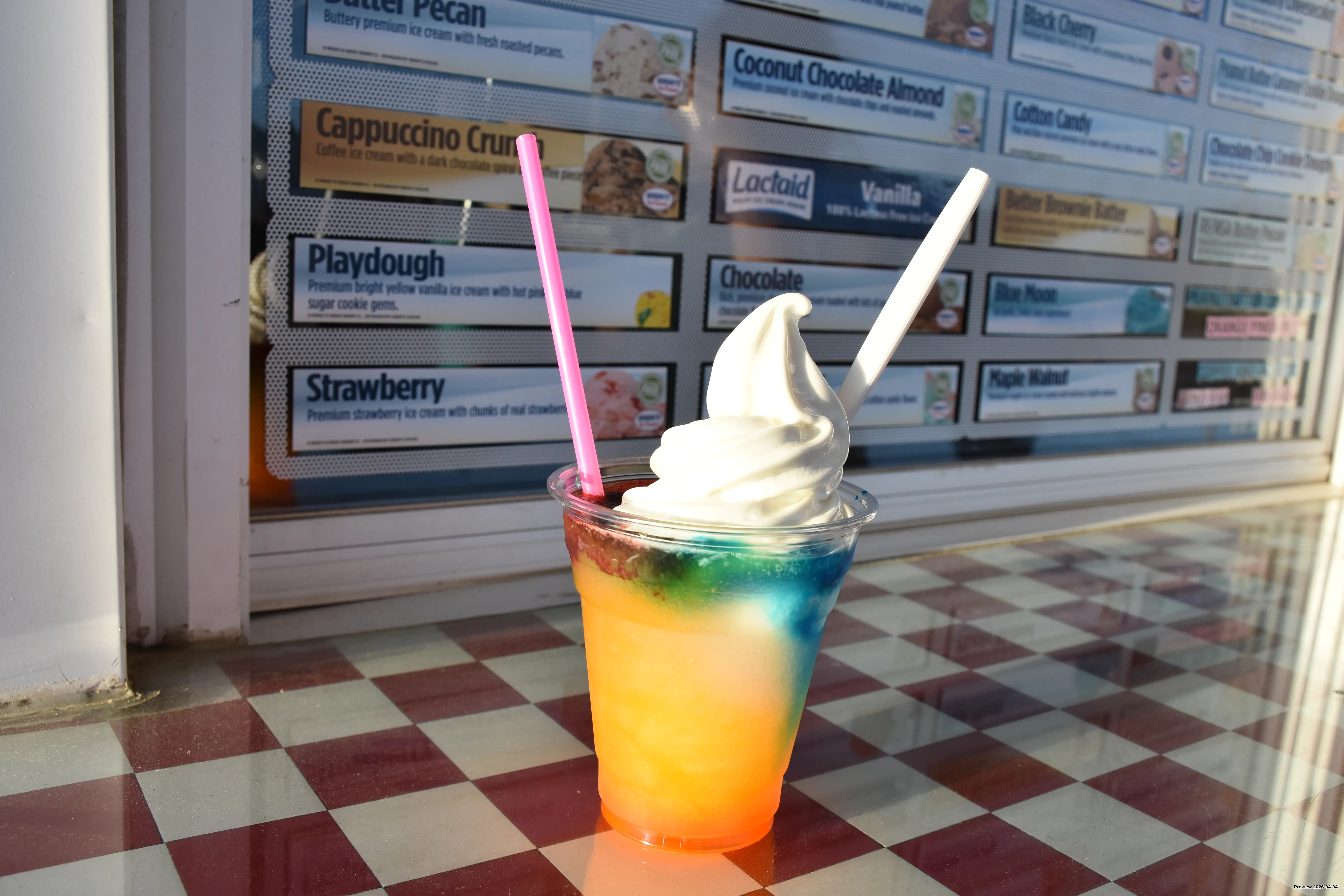 Rainbow juicey freeze at Hi-Ho
