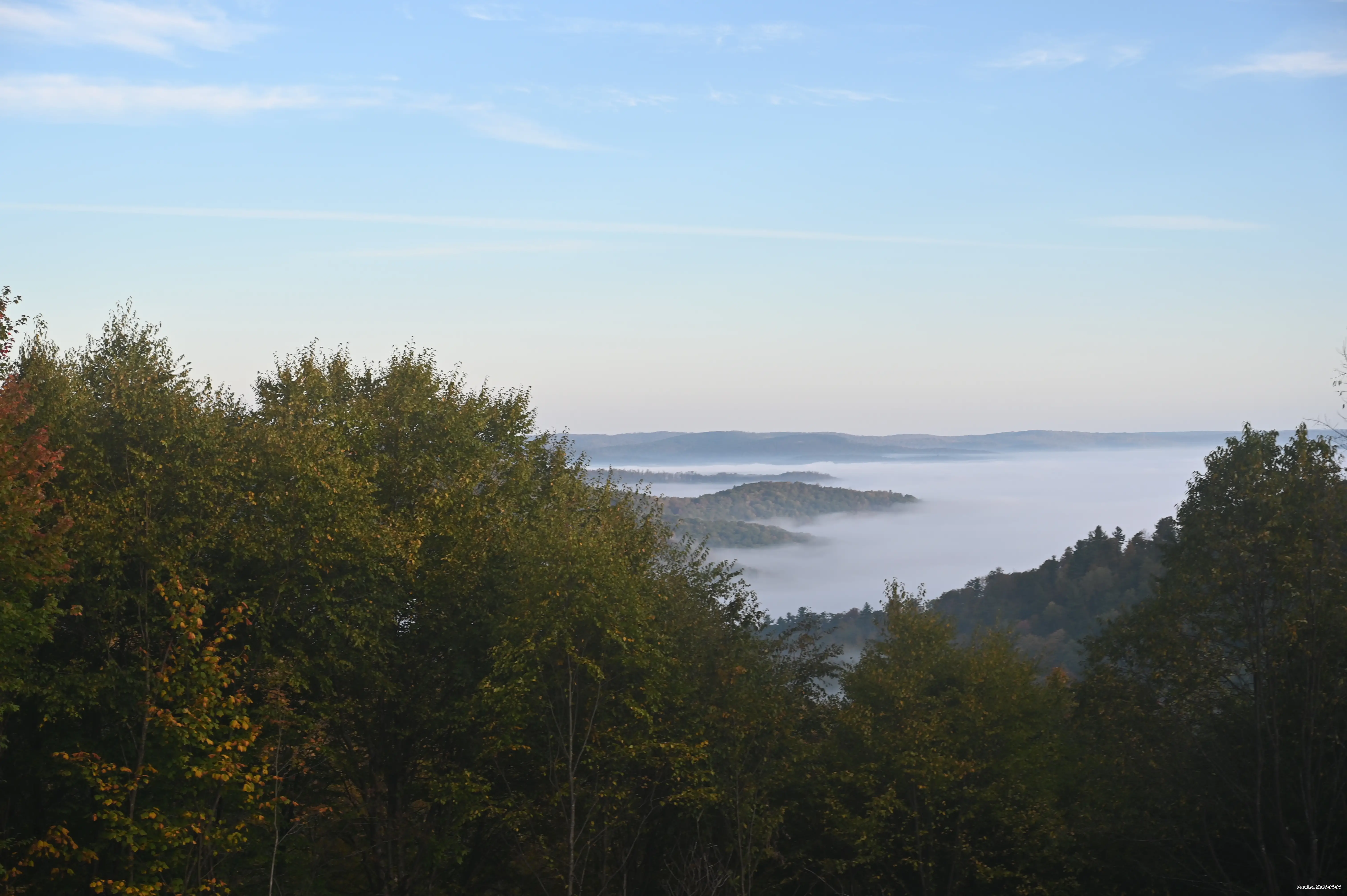 Route 16 Vista in Olean, NY on a foggy morning