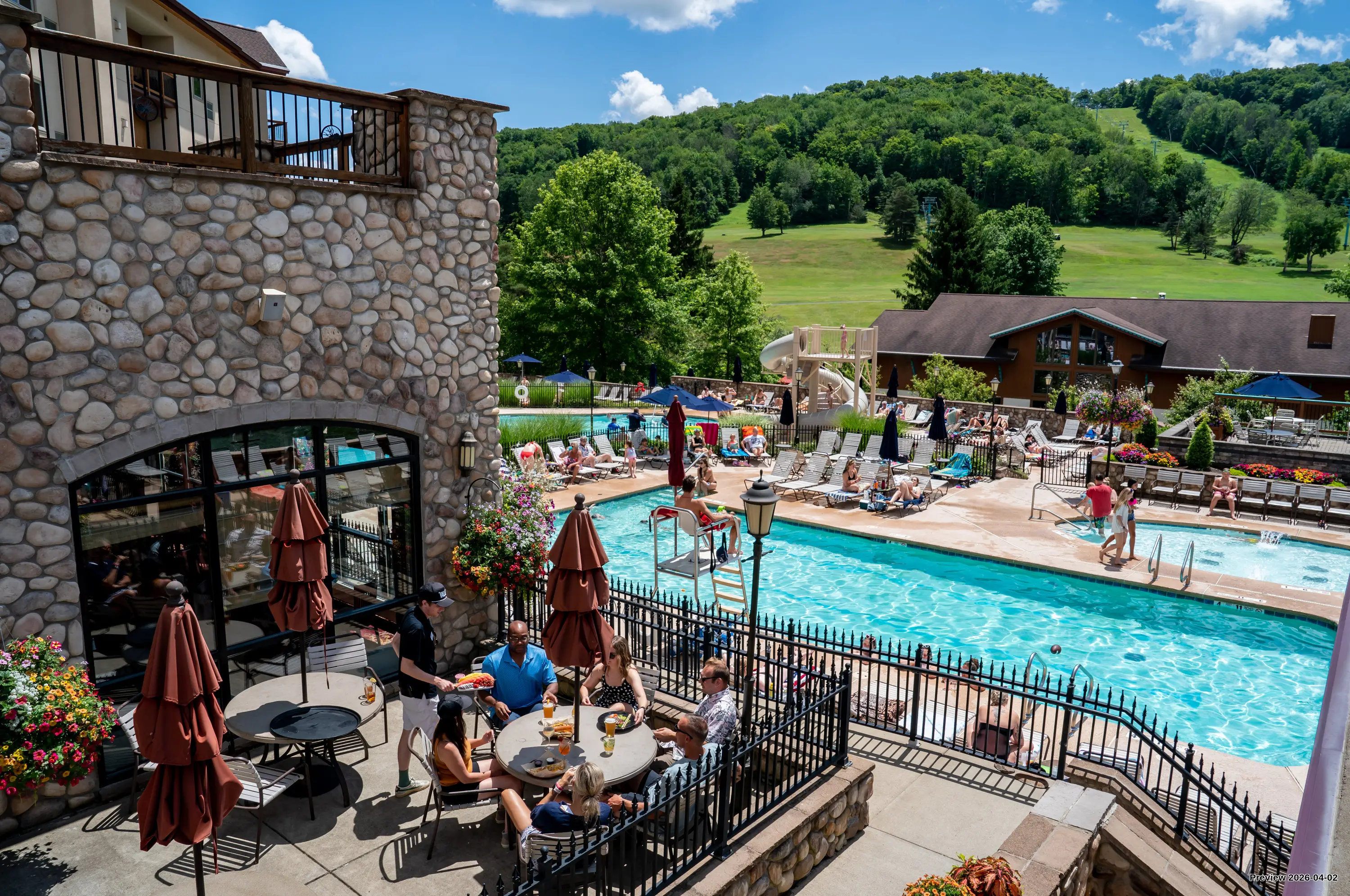 Holiday Valley Pool Complex with Diners 