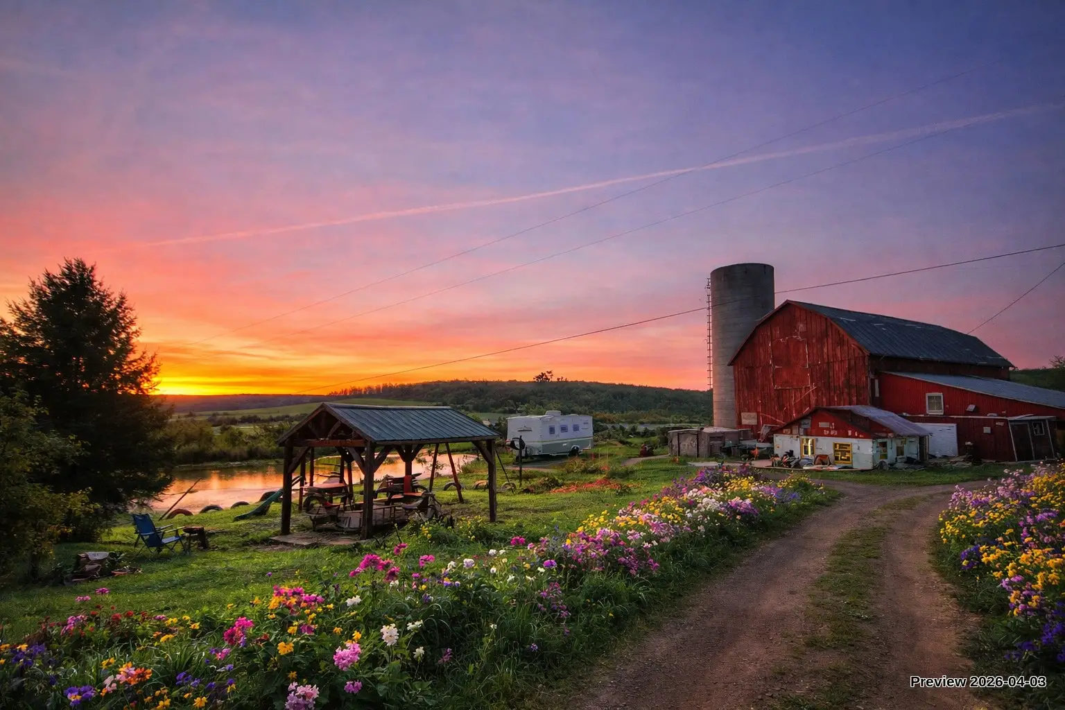 Sunset at Perfectly Blended Farm