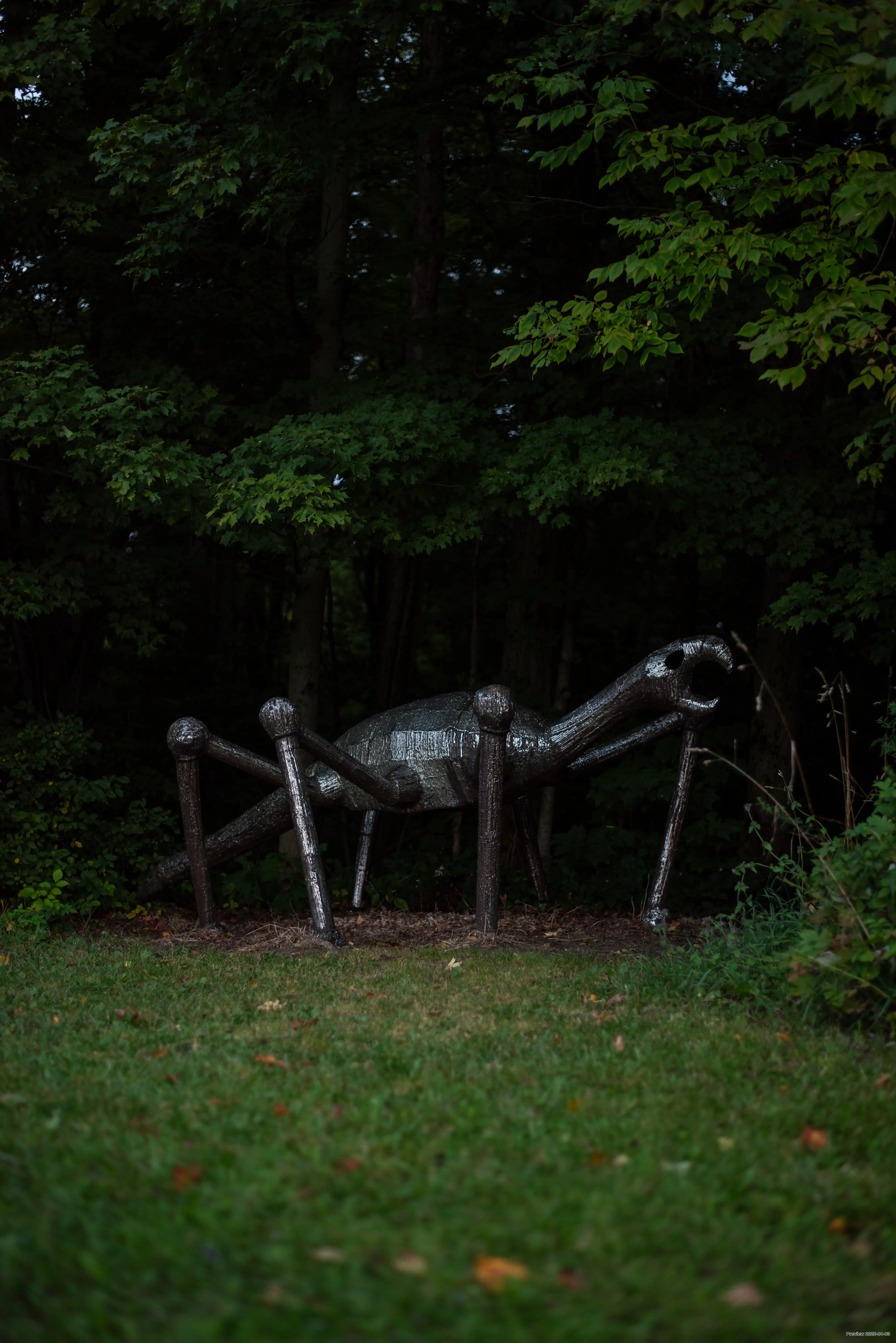 Sculpture at dark at Griffis Sculpture Park 