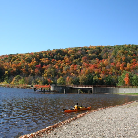 Kayaker on Quaker Lake