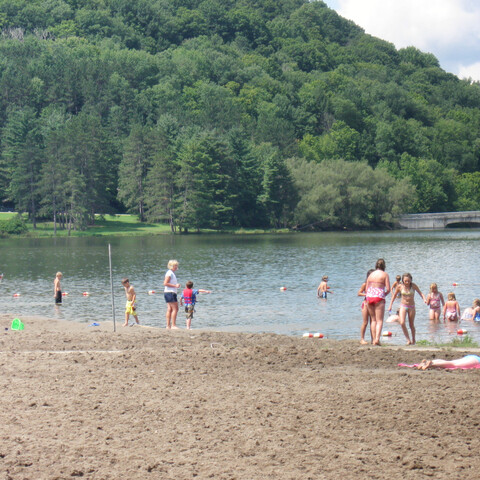 People at Red House Beach in the Summer 2009, Allegany State Park