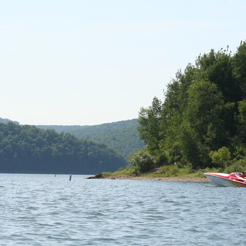 Boat on the Allegheny Reservoir