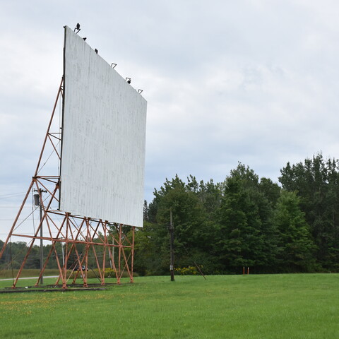 Movie screen at Delevan Drive In