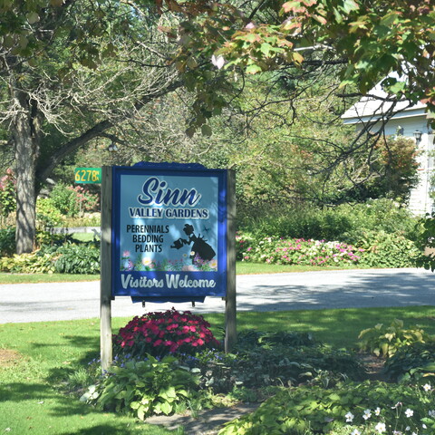 Sinn Valley Gardens sign