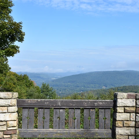 A view of part of Salamanca, NY from Stone Tower at Allegany State Park