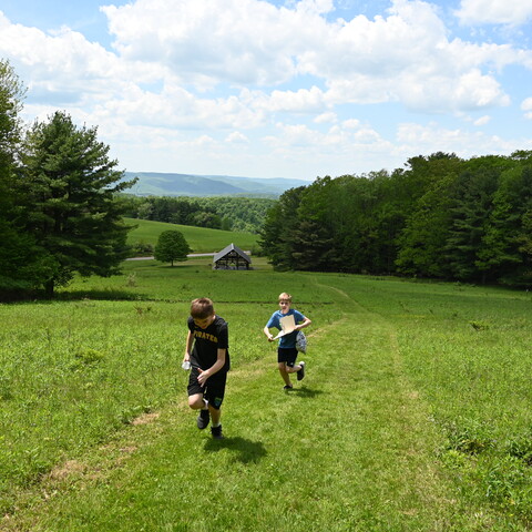 Playing at Pfeiffer Nature Center