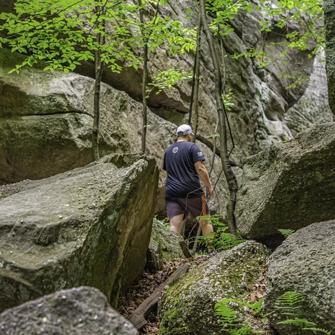 Hiker at Rock City Park